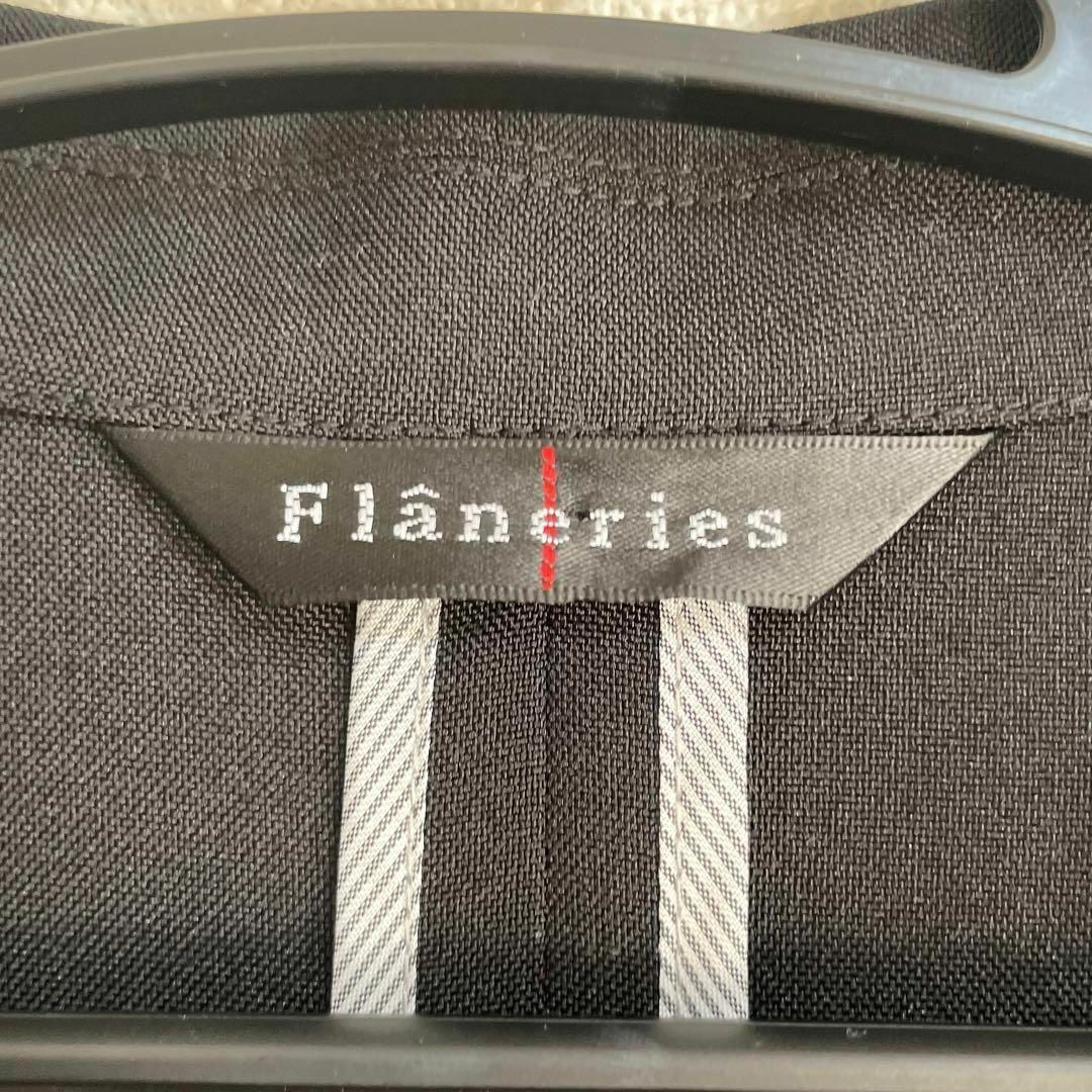 【Flaneries】カジュアルジャケット　黒　LL レディースのジャケット/アウター(テーラードジャケット)の商品写真