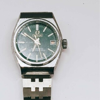 #105 ODIN オーディン 腕時計 2針 緑文字盤 シルバー色 アナログ(腕時計)