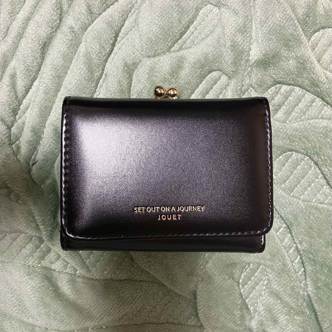 OLIVEdesOLIVE(オリーブデオリーブ)のOLEVEdesOLEVE ガラス合皮三つ折り財布 レディース ブラック レディースのファッション小物(財布)の商品写真