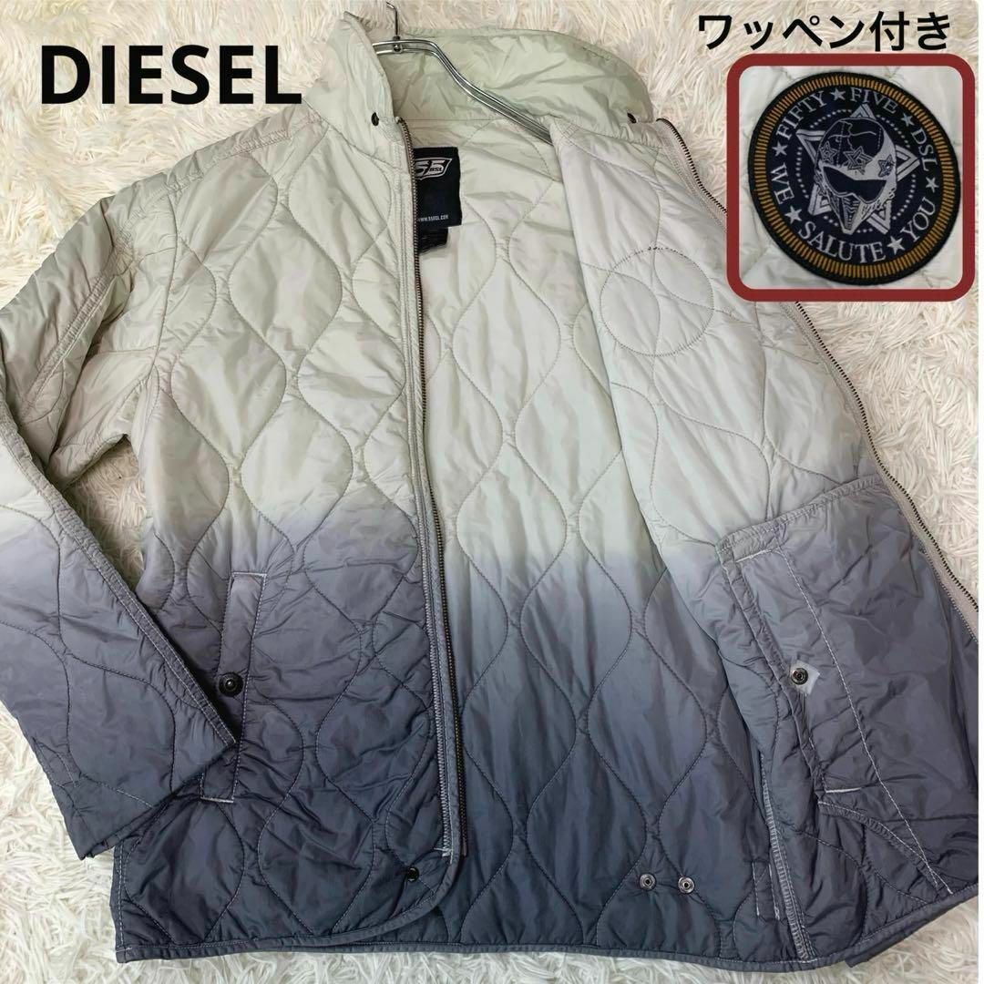 DIESEL(ディーゼル)の864ディーゼル：M相当 キルティングジャケット グラデーション 中綿 ワッペン メンズのジャケット/アウター(ブルゾン)の商品写真