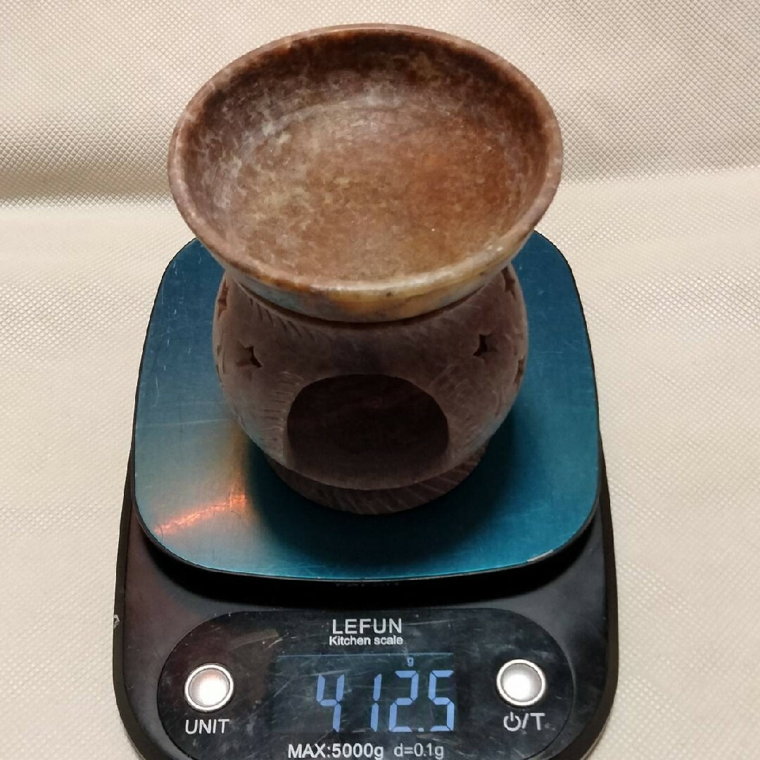 4036 天然石切出 アロマ/オイルポット 花気香炉 茶香炉 コスメ/美容のリラクゼーション(お香/香炉)の商品写真
