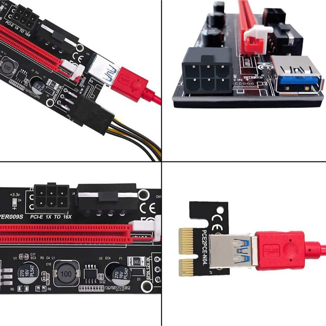 ★PCI-E 1X to 16X 延長ケーブル グラフィックス拡張 GPU スマホ/家電/カメラのPC/タブレット(PCパーツ)の商品写真