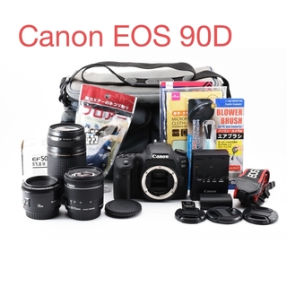 キヤノン(Canon)の☆キャノン☆Canon EOS 90D標準&望遠&単焦点トリプルレンズセット☆(デジタル一眼)