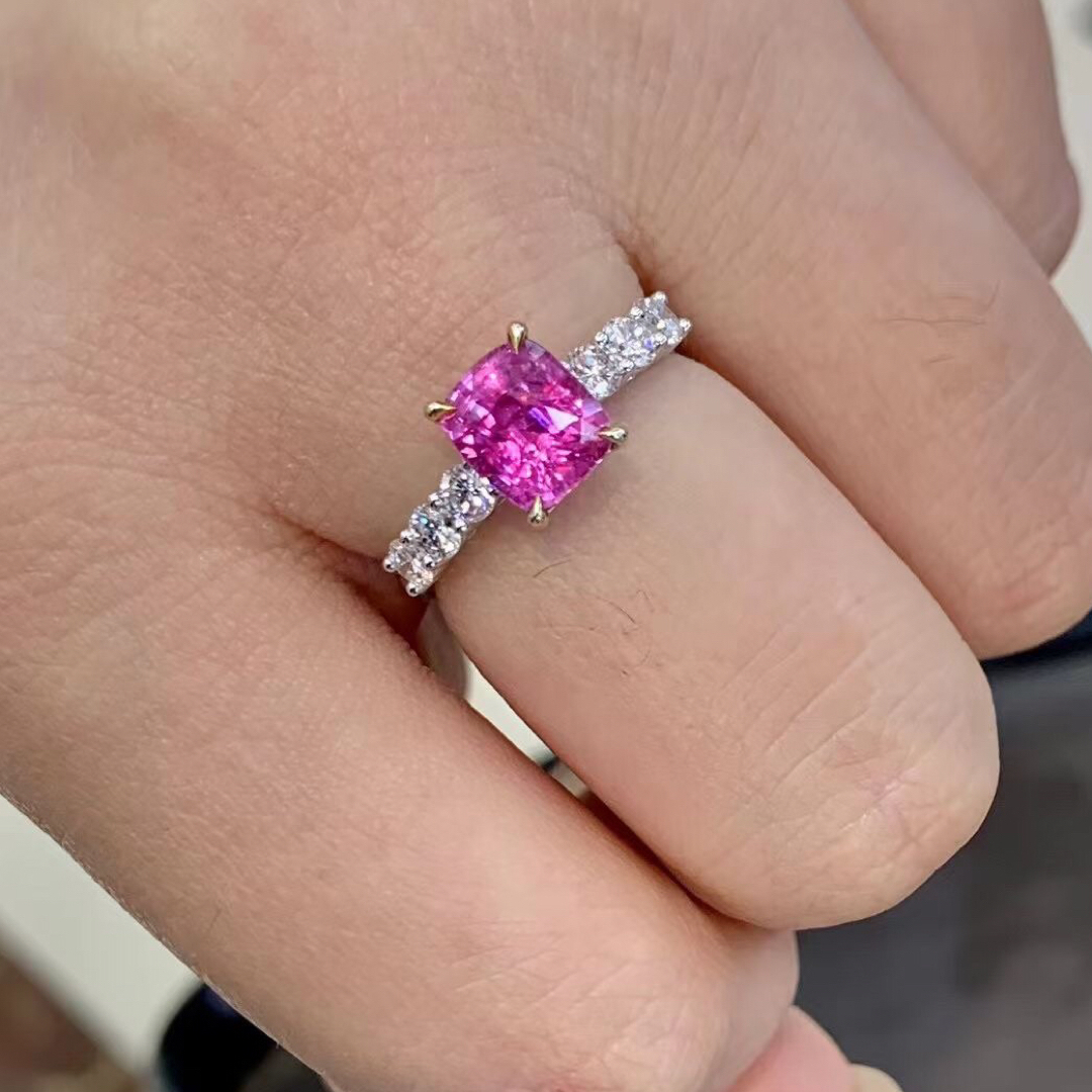 天然 パパラチアサファイア ダイヤ リング2.09ct k18 ¥ レディースのアクセサリー(リング(指輪))の商品写真