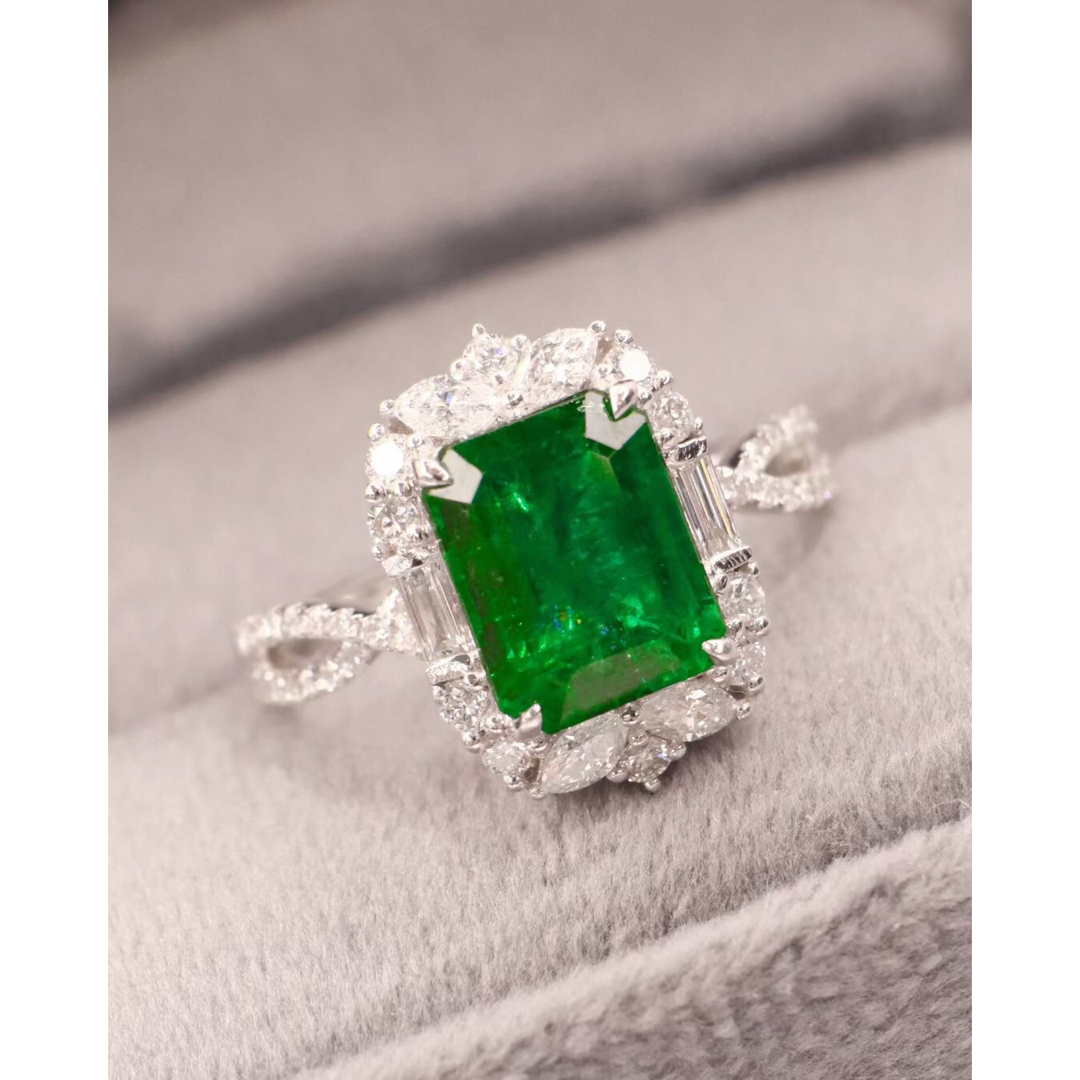 天然 エメラルド ダイヤ  リング2.65ct k18 ¥ レディースのアクセサリー(リング(指輪))の商品写真