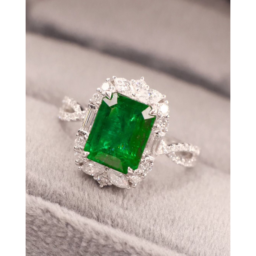 天然 エメラルド ダイヤ  リング2.65ct k18 ¥ レディースのアクセサリー(リング(指輪))の商品写真