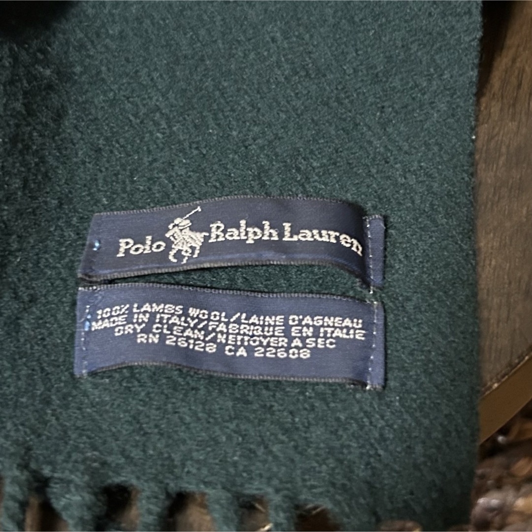 POLO RALPH LAUREN(ポロラルフローレン)のイタリア製 ポロラルフローレン 古着マフラー  ポニー刺繍 ウール100% レディースのファッション小物(マフラー/ショール)の商品写真