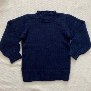 手編み　セーター　ネイビー　キッズ(その他)