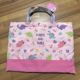 レッスンバッグ♡お着替え袋♡ピンク　ポップ柄　女の子(通園バッグ)