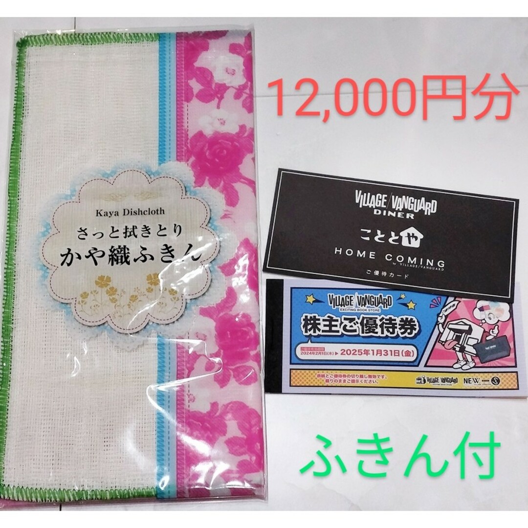 ヴィレッジヴァンガード♡株主優待12,000円分 チケットの優待券/割引券(ショッピング)の商品写真