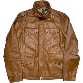 A BATHING APE - エイプ M-65 レザー ジャケット プライド A BATHING APE - エイプ M-65 レザー ジャケット プライド