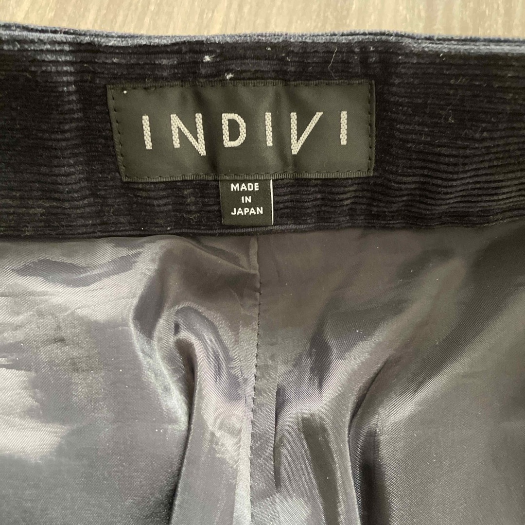 INDIVI(インディヴィ)のINDIVI コーデュロイパンツ　ネイビー レディースのパンツ(カジュアルパンツ)の商品写真