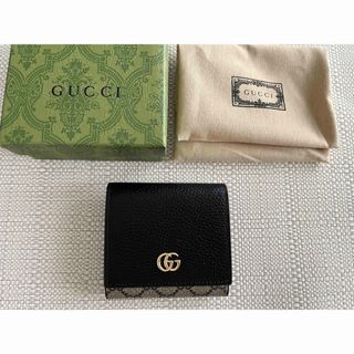 グッチ(Gucci)の極美品！GUCCI GGマーモント ミディアム ウォレット ブラック(財布)