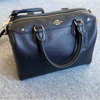 【美品】COACH ハンドバッグ 2way レザー ネイビー ミニセージ