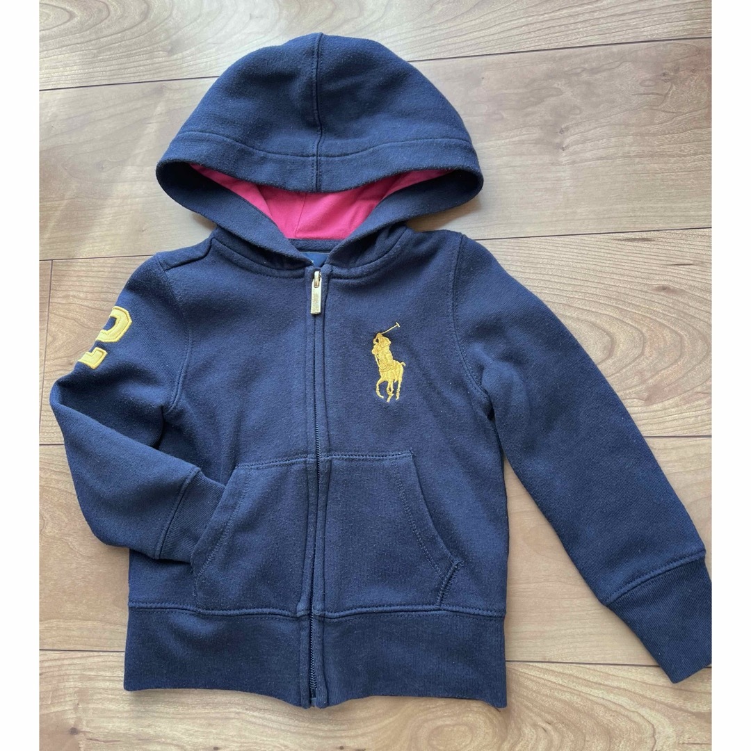 Ralph Lauren(ラルフローレン)のラルフローレン　ネイビー　長袖　ジップアップ　パーカー　フード 裏起毛 キッズ/ベビー/マタニティのキッズ服男の子用(90cm~)(ジャケット/上着)の商品写真