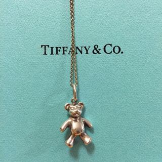 【美品♡ Tiffany \u0026 Co】ティファニー　テディベア　くま　ネックレス