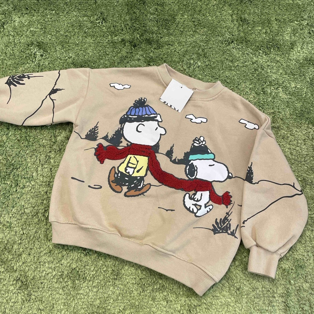 ZARA KIDS(ザラキッズ)のZARA kids SNOOPY トレーナー 3~4Y 104 新品 キッズ/ベビー/マタニティのキッズ服女の子用(90cm~)(Tシャツ/カットソー)の商品写真