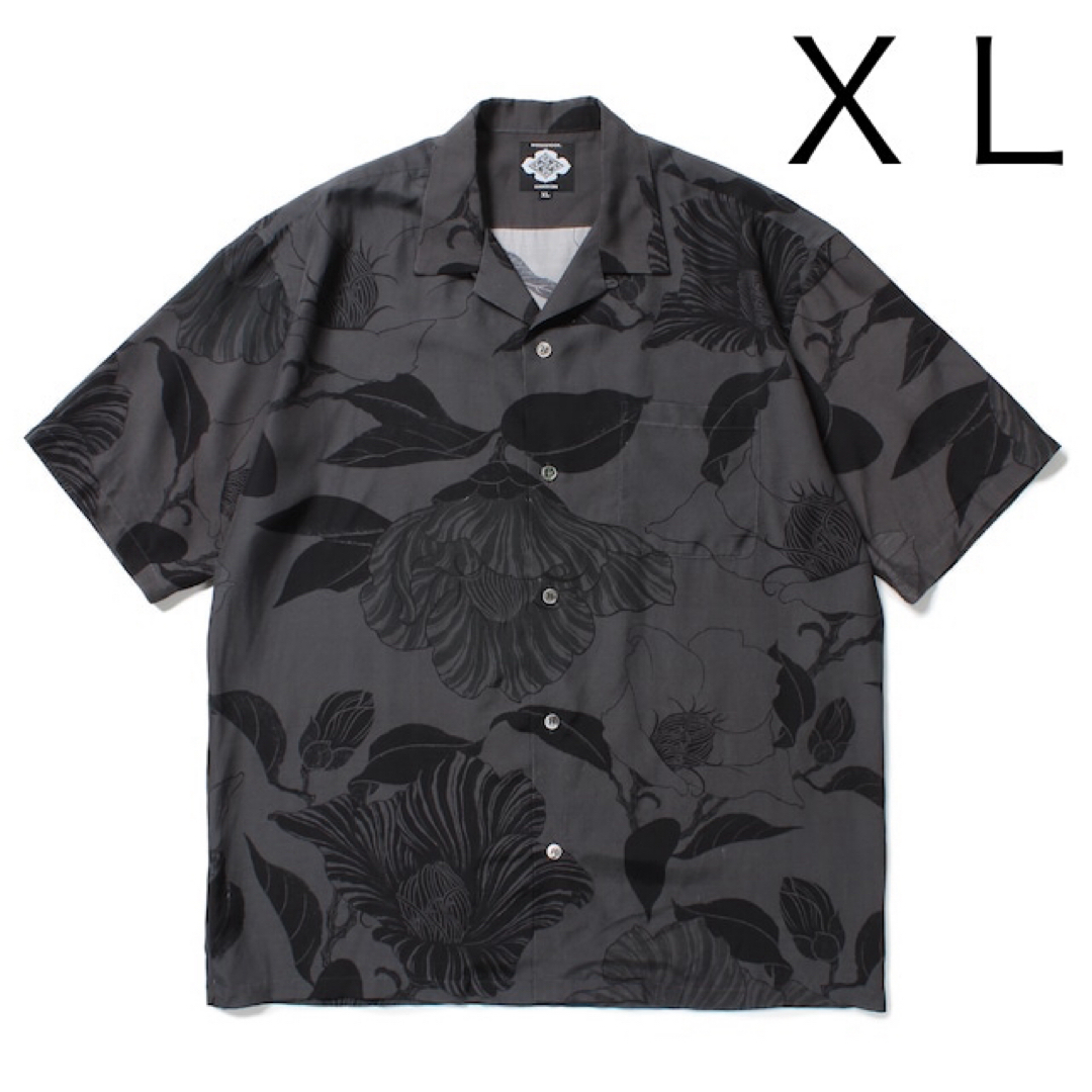 BLACKSIZEGAKKIN × BUDSPOOL 廻り花 HAWAIIAN SHIRT