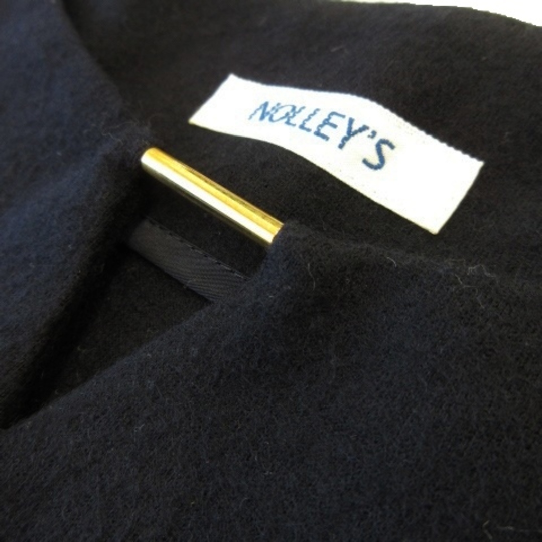 NOLLEY'S(ノーリーズ)のノーリーズ ブラウス ニット 七分袖 ウール ワンポイント 袖折返し 36 紺 レディースのトップス(その他)の商品写真