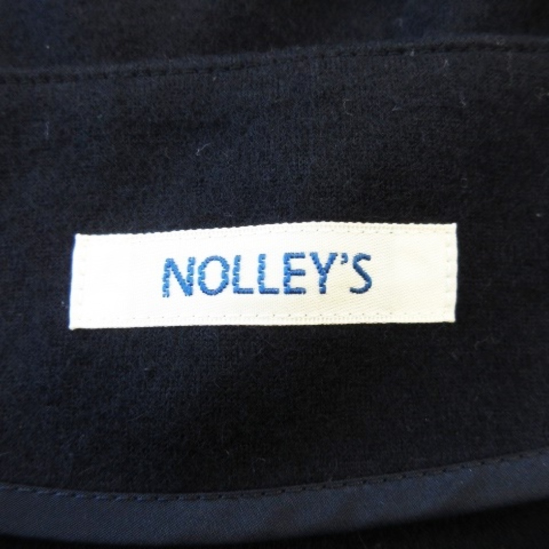 NOLLEY'S(ノーリーズ)のノーリーズ ブラウス ニット 七分袖 ウール ワンポイント 袖折返し 36 紺 レディースのトップス(その他)の商品写真