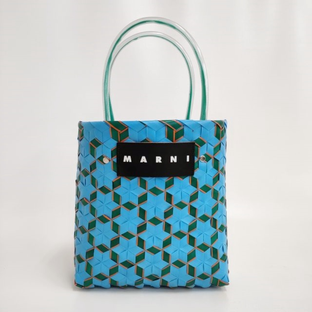 Marni(マルニ)のMARNI 未使用品 MARKET GALAXY ティラバッグ スターウォーブン バスケット かごバッグ ライトブルー レディース マルニ【中古】4-0121G♪ レディースのバッグ(かごバッグ/ストローバッグ)の商品写真