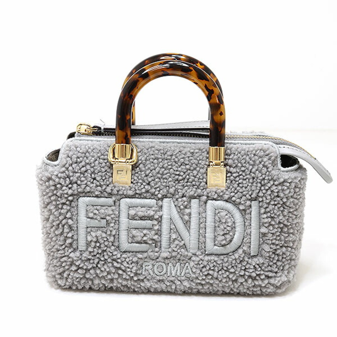 バッグフェンディ FENDI バイ ザ ウェイ ミニ ショルダーバッグ グレー  8BS067 シープファー 2WAY 未使用品