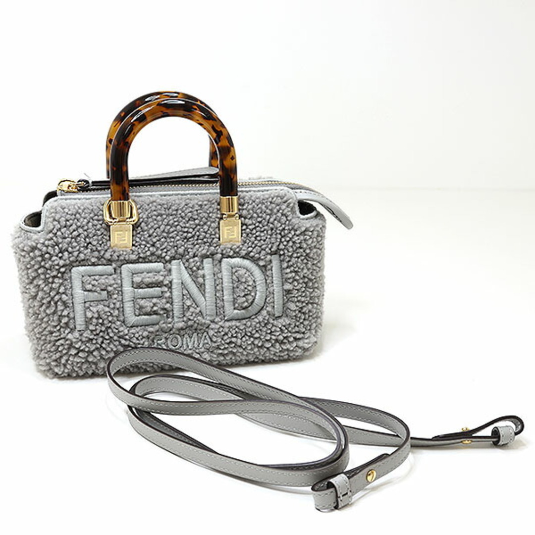 FENDI(フェンディ)のフェンディ FENDI バイ ザ ウェイ ミニ ショルダーバッグ グレー  8BS067 シープファー 2WAY 未使用品 レディースのバッグ(その他)の商品写真