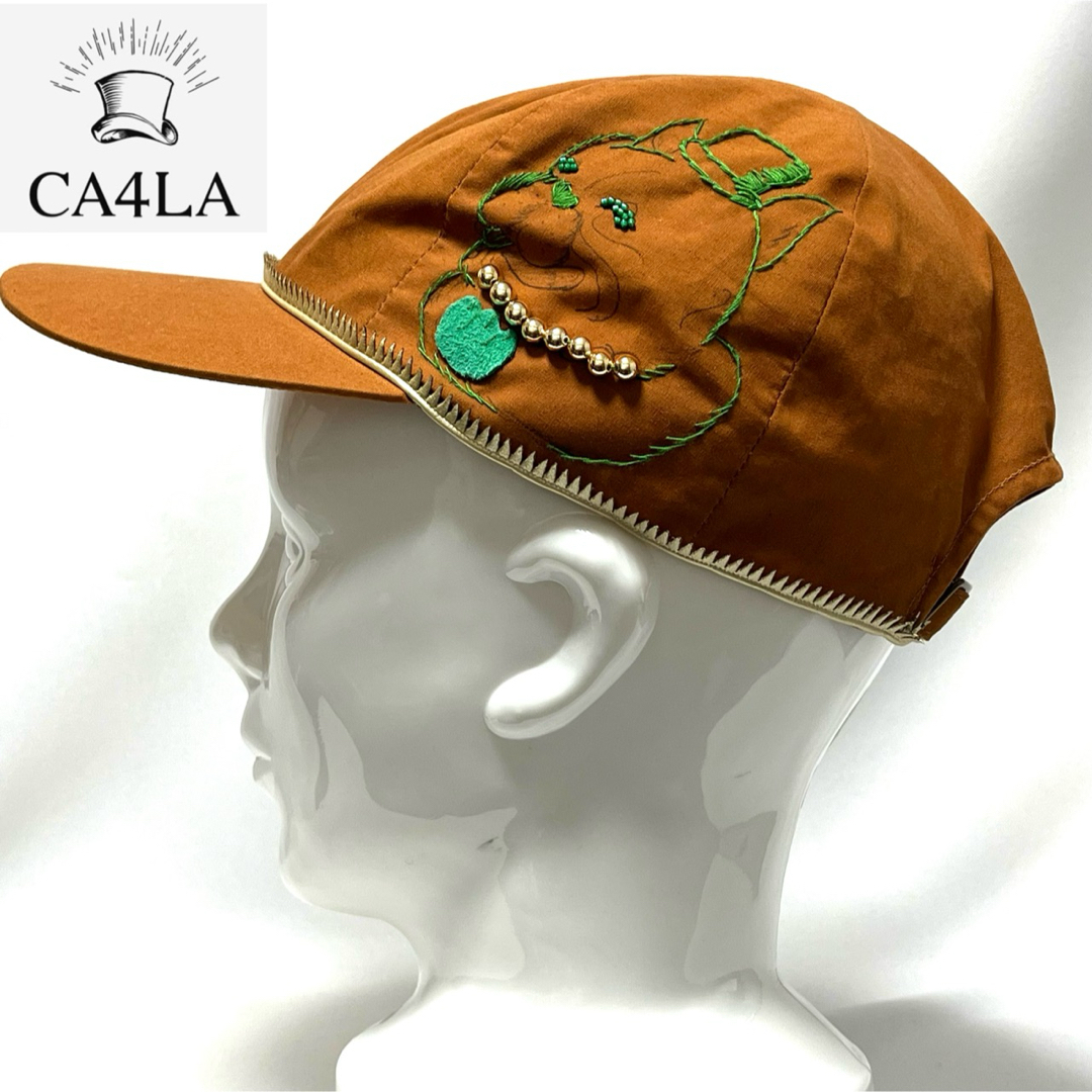 CA4LA(カシラ)の【美品】CA4LA × バラ色の帽子⑥おめかしワンちゃんゴールドパールキャップ レディースの帽子(キャップ)の商品写真