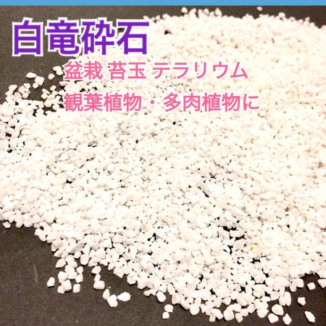 キラキラ⭐︎白竜砕石 910g 化粧砂利 盆栽や苔リウム（白色結晶石灰石） インテリア/住まい/日用品のインテリア/住まい/日用品 その他(その他)の商品写真