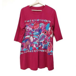 nakoのお洋服トクコプルミエヴォル　ランダムドットチュニックワンピース　シフォンドッキング　青