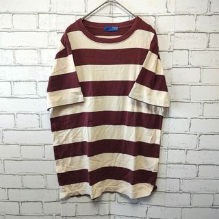 ビームス(BEAMS)の【BEAMS】トップス (M) ベージュ カジュアル ボーダー(Tシャツ/カットソー(半袖/袖なし))