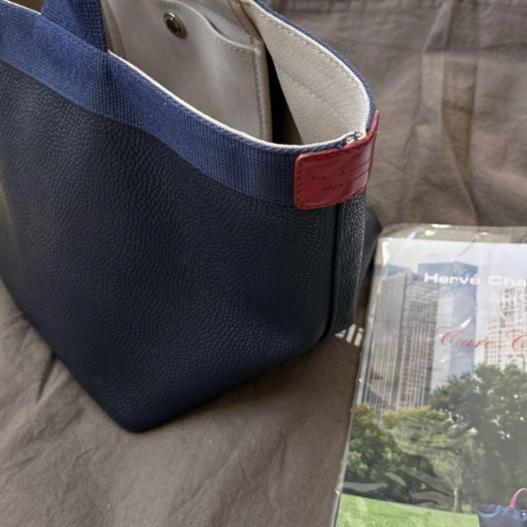 Herve Chapelier(エルベシャプリエ)のエルベシャプリエ707gpネイビー×ネイビールージュタグダブルハンドル レディースのバッグ(トートバッグ)の商品写真