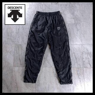 デサント(DESCENTE)の90s DESCENTE サイドライン 裏起毛 ナイロン トレーニングパンツ L(その他)