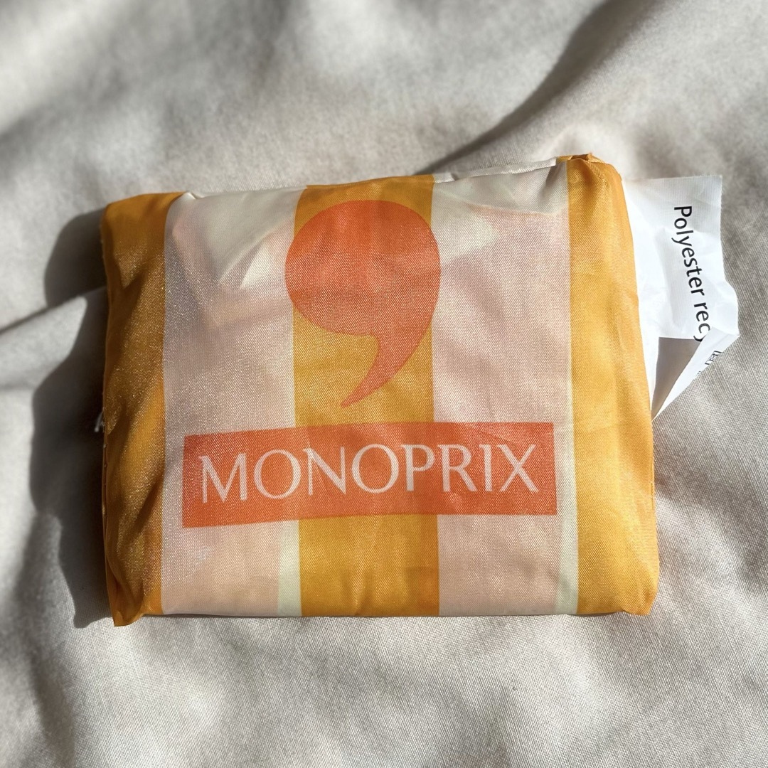 モノプリMONOPRIX エコバッグ オレンジボーダー　パリ　フランス レディースのバッグ(エコバッグ)の商品写真