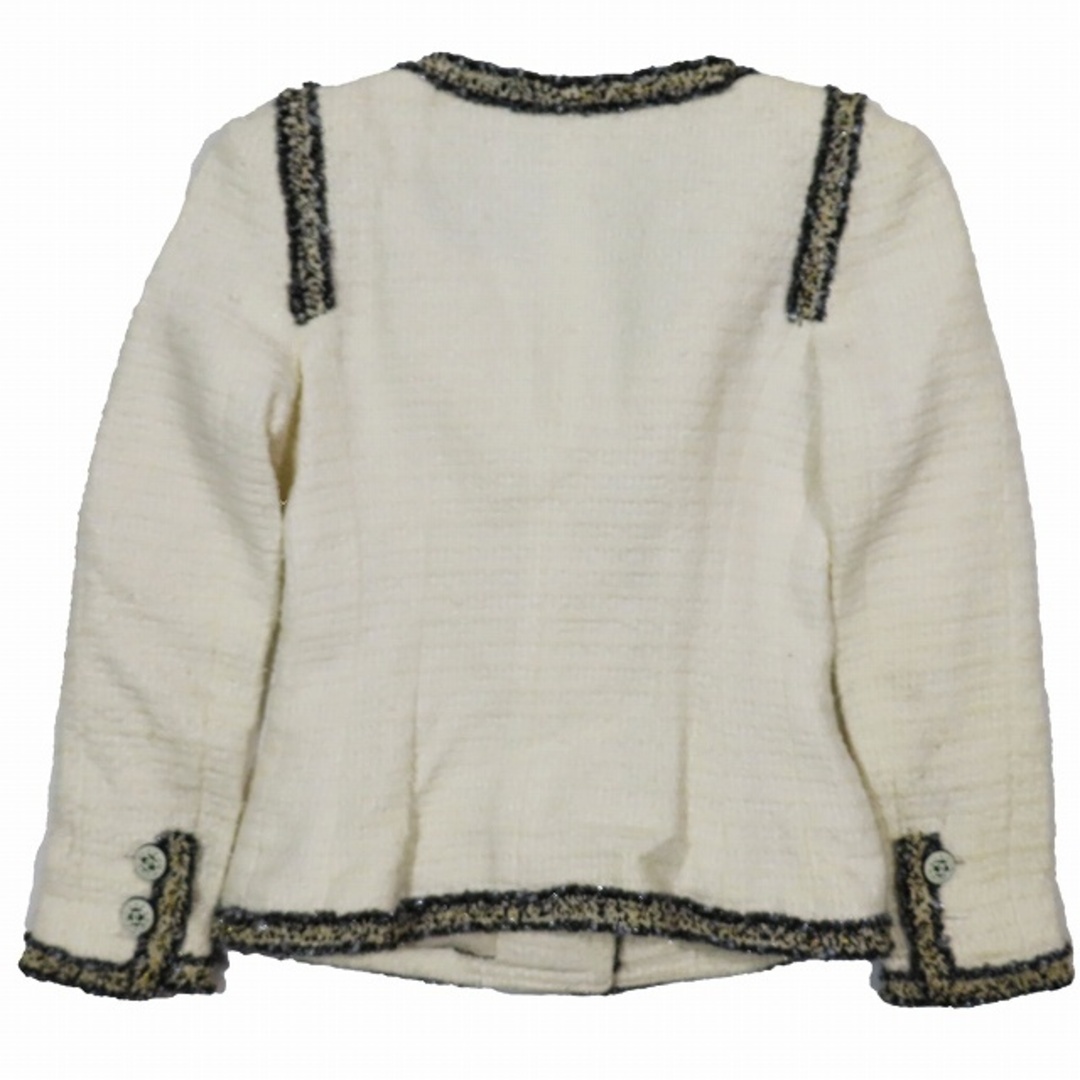 CHANEL - シャネル CHANEL ノーカラー ツイード ジャケット ココマーク CHANEL - シャネル CHANEL ノーカラー ツイード ジャケット ココマーク