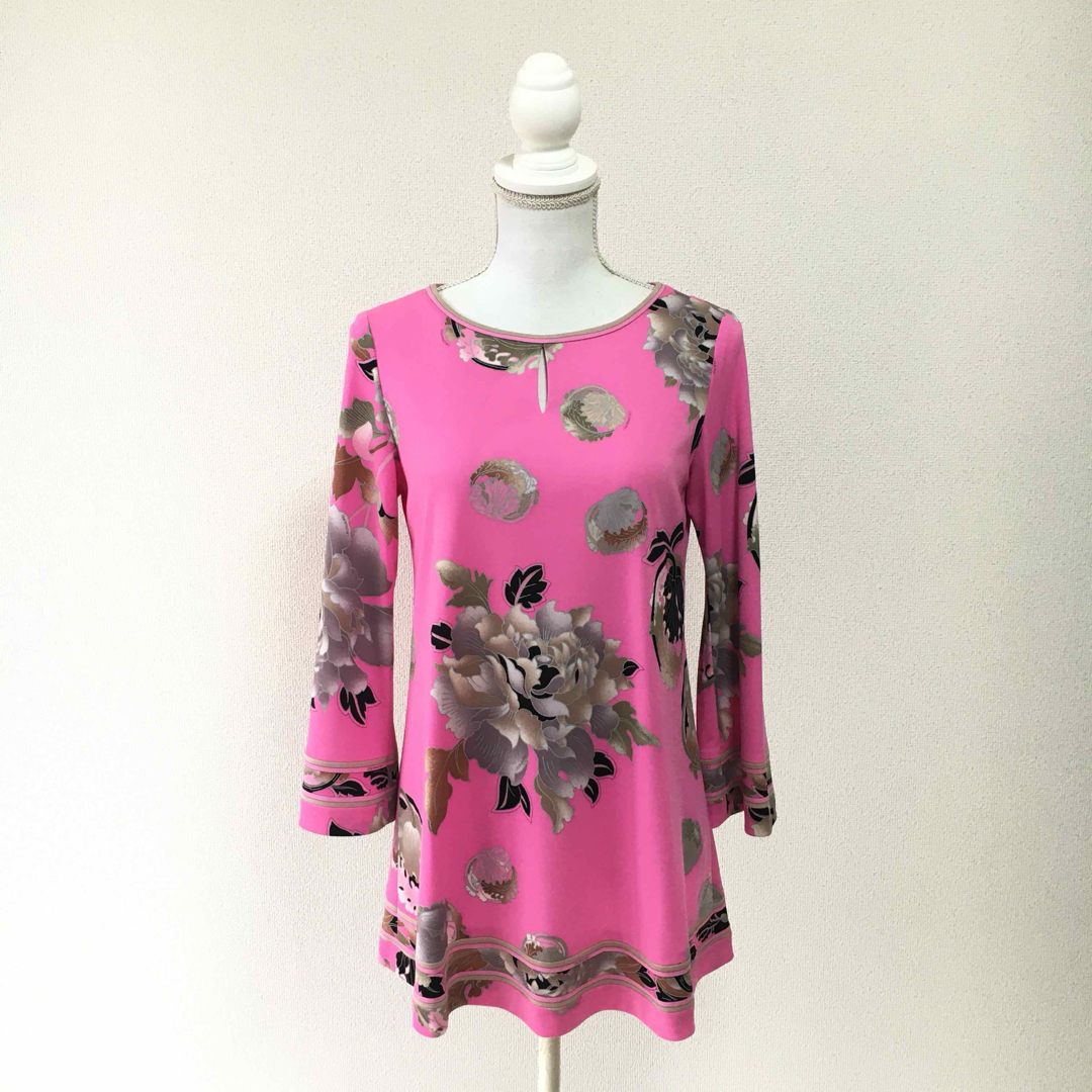 美品 LEONARD レオナール 花柄 カンカン チュニック - トップス 美品 LEONARD レオナール 花柄 カンカン チュニック - トップス