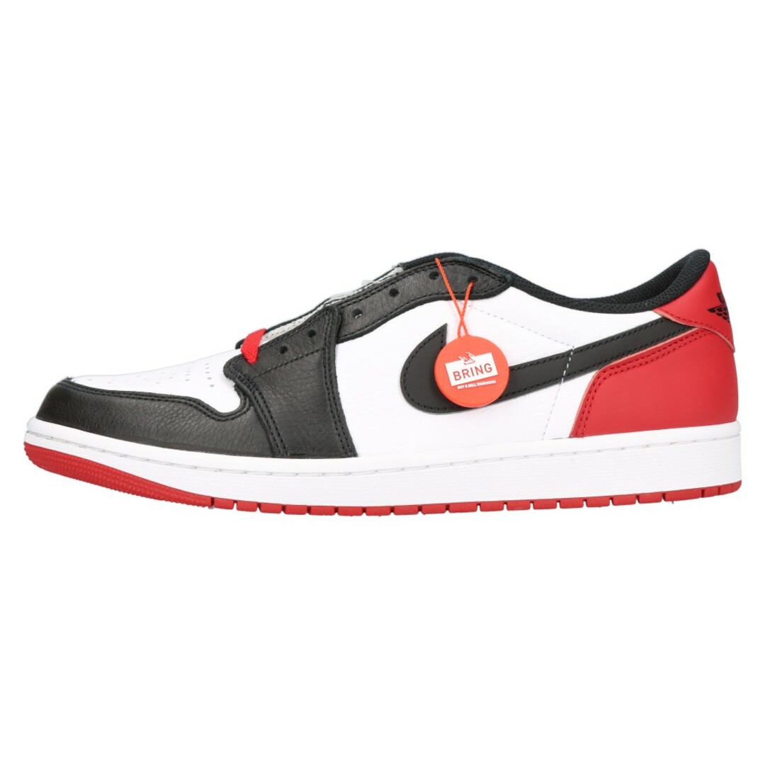 天然皮革合成繊維底NIKE ナイキ AIR JORDAN 1 RETRO LOW OG BLACK TOE エアジョーダン1 レトロ ブラックトゥ ローカットスニーカー ホワイト/ブラック/レッド US11/29.0cm CZ0790-106