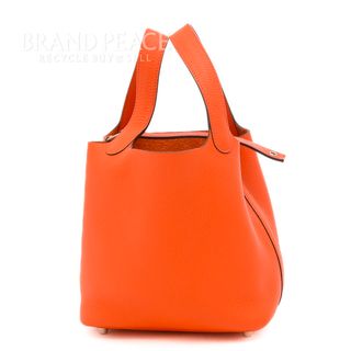 エルメス(Hermes)のエルメス ピコタンロック PM 18 トリヨンクレマンス オレンジポピー シルバ(ハンドバッグ)