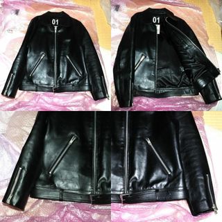 Liugoo Leathers - vallet01VGベジタブルタンニンレザーライダースジャケットXL裏地シルク黒