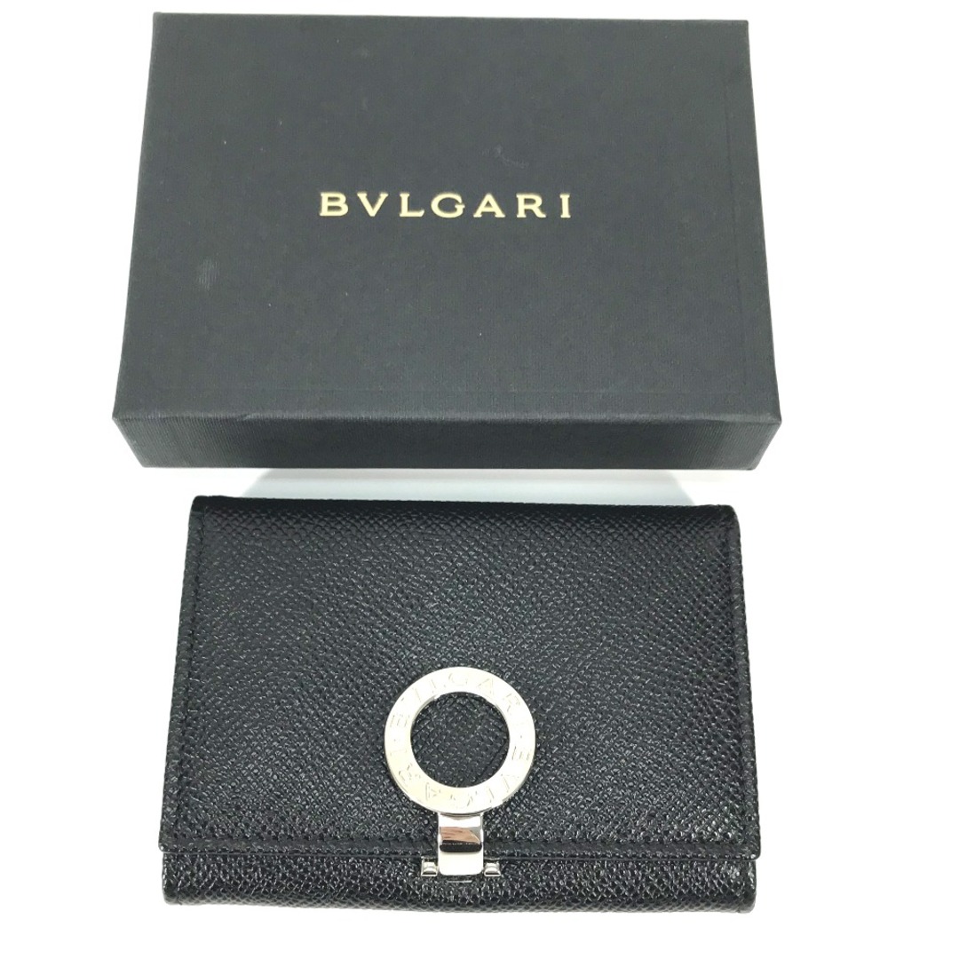 BVLGARI(ブルガリ)のブルガリ BVLGARI ロゴ クリップ 30420 二つ折り 名刺入れ パスケース カードケース レザー ブラック 新品同様 メンズのファッション小物(名刺入れ/定期入れ)の商品写真