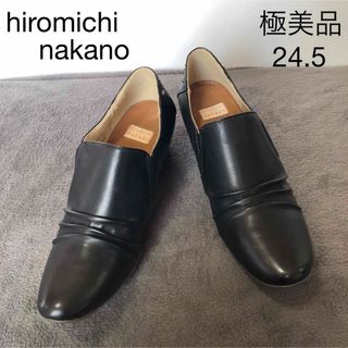 ヒロミチナカノ(HIROMICHI NAKANO)の極美品hiromichi nakano革靴サイドゴア　ブラック　レザー(ローファー/革靴)