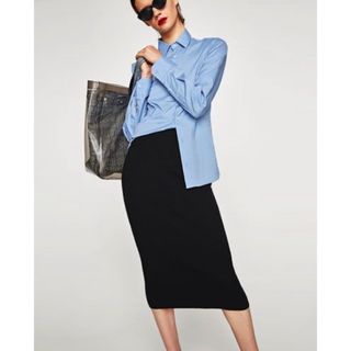 ザラ(ZARA)のZARAニットスカート　M(ロングスカート)