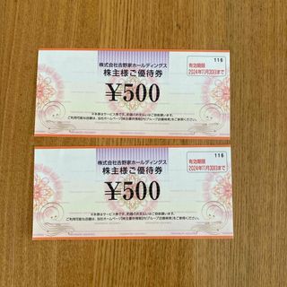 ヨシノヤ(吉野家)の吉野家　株主優待　1000円分　(500×２枚)(その他)