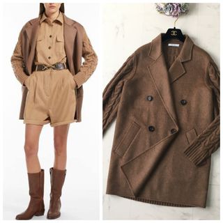 マックスマーラ(Max Mara)の近年　美品　MaxMara マックスマーラ　カシミヤ　ニット　コート(その他)