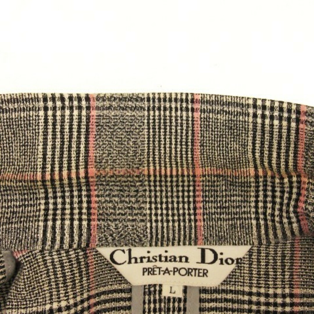 Christian Dior(クリスチャンディオール)のクリスチャンディオール ジャケット シングル チェック コットン グレー L レディースのジャケット/アウター(その他)の商品写真