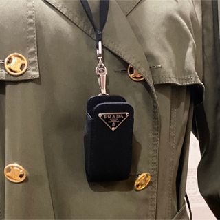 希少PRADA ネックストラップ付きポーチ airpodsケース 三角ロゴ