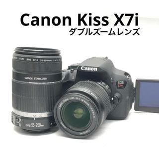 初心者おすすめ！ Canon EOS KISS X7i Wレンズセット(デジタル一眼)