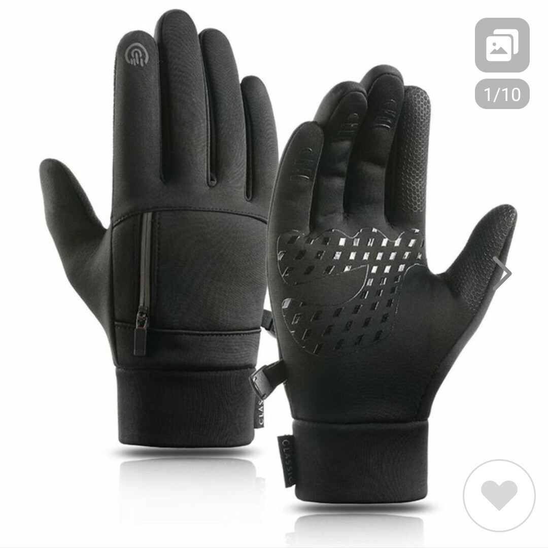 手袋 グローブ M 防寒 防風 便利ポケット付き ブラック メンズのファッション小物(手袋)の商品写真