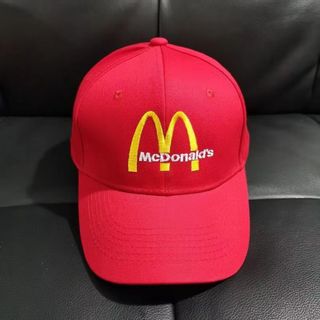 マクドナルド　キャップ 帽子　レッド　赤色　企業物　ハンバーガー マクド海外 (キャップ)