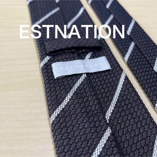 エストネーション(ESTNATION)の【極美品】ESTNATION ブラウン　ストライプ　フレスコ　ネクタイ(ネクタイ)